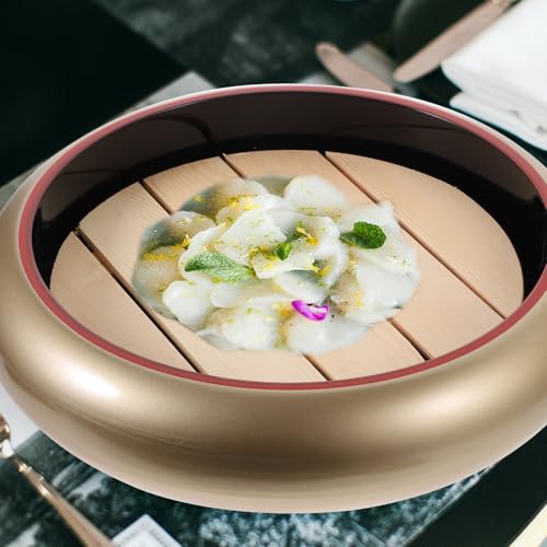 Lurrose 2 piezas plato sushi japonés con tabla de madera miniatura 3