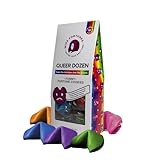 Miss Fortunes, galletas divertidas de la fortuna, la docena queer, no encontrarás una galleta más gay en Amazon, escrita por escritores profesionales de comedia (bolsa de 12 galletas de colores