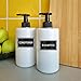 HVSWLY 24PCS Waterproof Labels for Plastic/Glass Bottles, Bathroom Hand Soap Dispenser Stickers, Removable Cleaning Bottle Labels for Lotion, Shampoo Conditioner (Black)