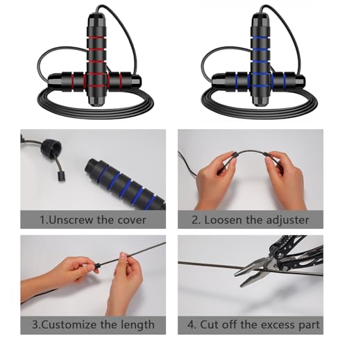 Jump Rope, Adjustable Tangle-Free Rapid Speed Rope with Ball Bearings Anti-Slip Foam Handles for Kids, Men, and Women - Image 5