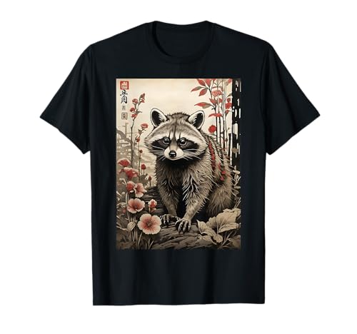 Ukiyo -e Raccoon - Arte pop frío en estilo japonés de madera