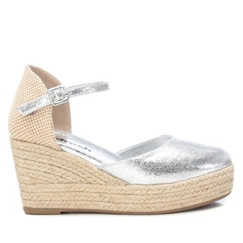 REFRESH - Sandalias con Cuña Mujer Plata - Calzado Cómodo y Versátil - Moda casual - Modelo 17195802 (Talla 40)