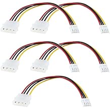 The Lord of the Tools 5pcs Molex 4 Pin to Floppy 4 Pin Power Cable PC Computer Connector Power Extension Cable Lead Adapter Joiner Coupler 20cm