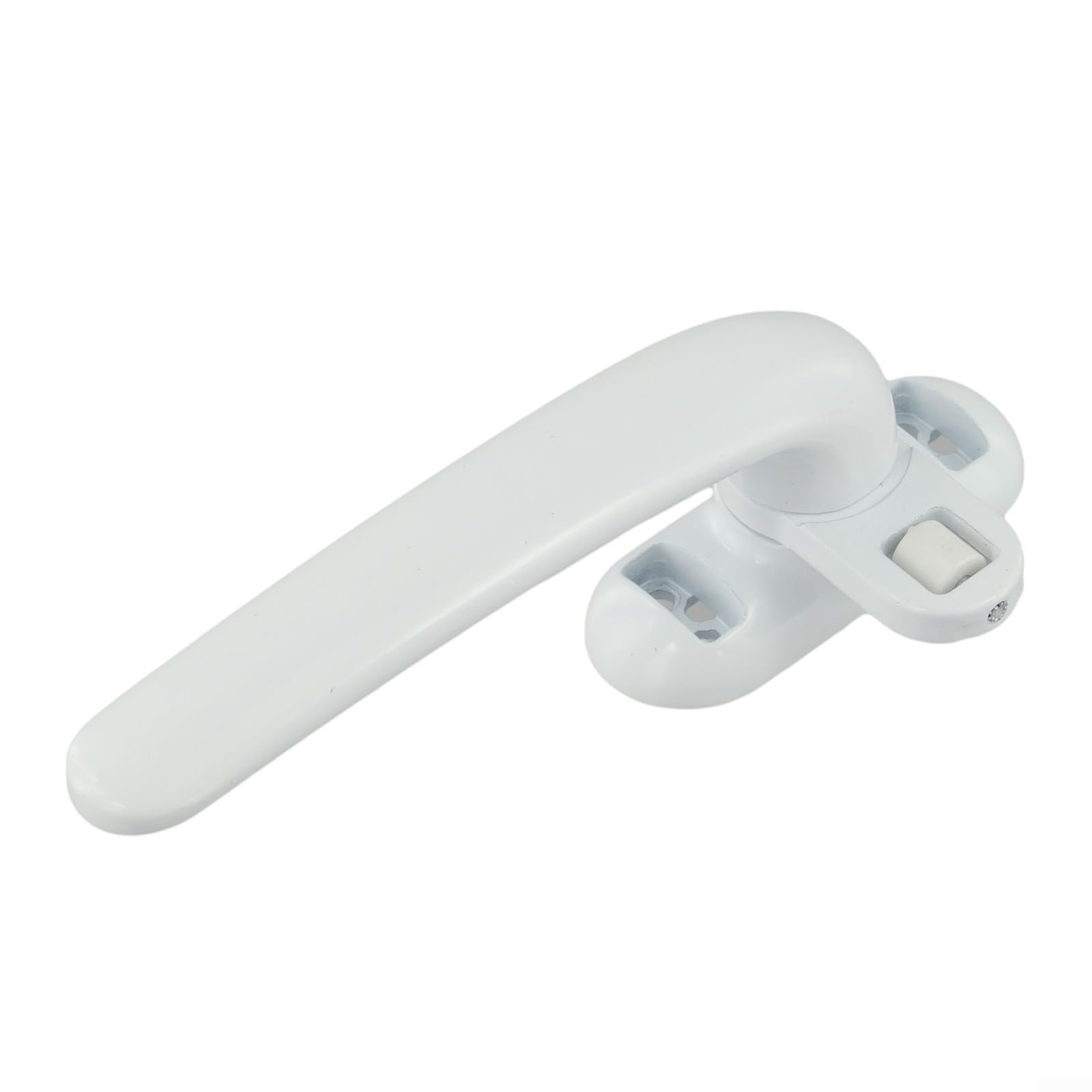 Manija de aleación de aluminio para puertas y ventanas, manija de puerta antirrobo con mecanismo de bloqueo seguro, agarre cómodo plano, fácil instalación (blanco derecho)