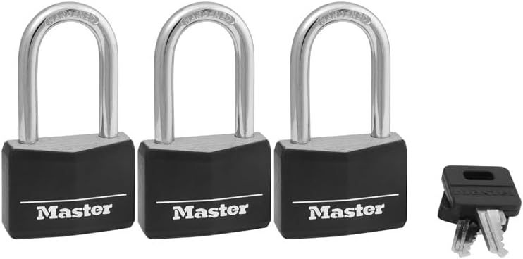 COVERED PADLOCK BLCK 3PK
