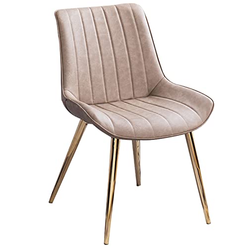 Chaise salle à manger moderne kaki avec pieds dorés pour cuisine et salon