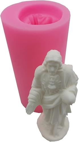 Miniatura 5 de Redxin Mold Jesucristo Dios - Vela perfumada de cemento y resina de yeso perfumada para manualidades, molde de silicona