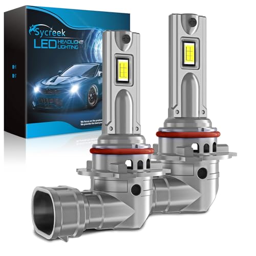 Sycreek HB3 LED 9005 24000LM 90W, Bombilla LED Hb3 1:1 Mini Design 6500K Blanco Frío, Kit de Conversión Halógeno, Bombilla para Faros de Coche o Moto 12V