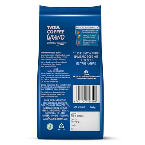 Tata Classic Instant Coffee, 200g Pouch, Chicory Mix With Strong Taste & Rich Aroma, With Flavour Locked Decoction Crystals - Image 10 thumbnail