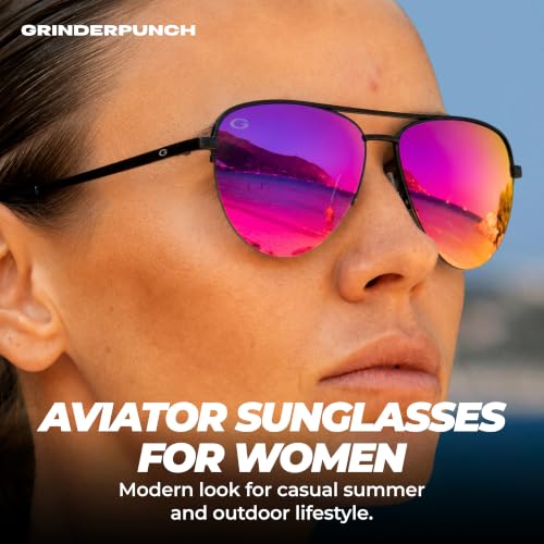 Image of grinderPUNCH Polarized Aviator Sunglasses Men Women 70s Retro Costume UV400 | Polarized UV400 Aviator, 70s Retro Gold Metal Frame, Classic Pilot Style, Costume and Fashion, for Men and Women