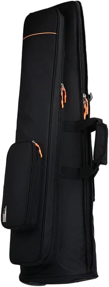 CALLARON Oxford Waterproof Tenor Trombone Bag, 16mm Padding Gig Bag Backpack for Tenor & Bass Trombones, 2 Front Pockets for Sheet Music & Accessories, Black
