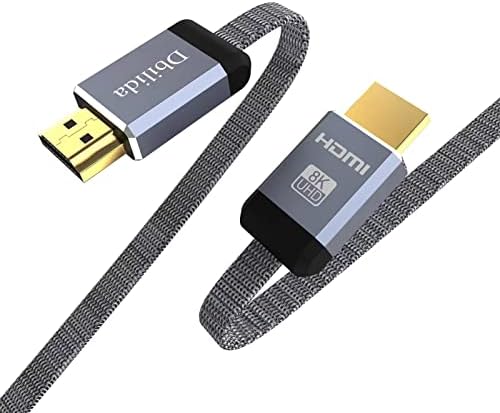 Dbilida 8K Flat HDMI Cable 10ft 2Pack, Nylon Braided HDMI 2.1 Cable Supports 4K@120Hz, 8K@60Hz, 48Gbps eARC, Dynamic HDR, HDCP 2.2 & 2.3 Compatible with DTS:X, Dolby Vision, PS5/PS4, X-Box Series X
