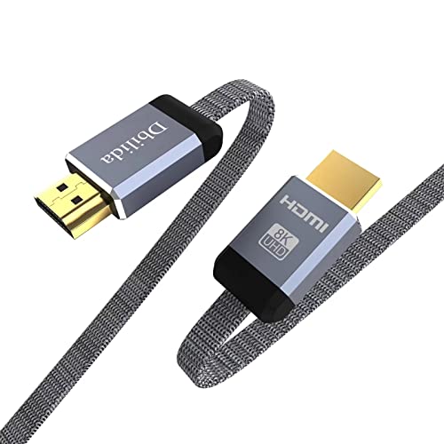 Dbilida 8K Flat Hdmi Cable 10Ft 2Pack, Nylon Braided Hdmi 2.1 Cable Supports 4K@120Hz, 8K@60Hz, 48Gbps Earc, Dynamic Hdr, Hdcp 2.2 & 2.3 Compatible With Dts:x, Dolby Vision, Ps5/Ps4, X-Box Series X #TOP2