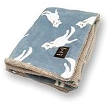 ひざ掛け ブランケット おしゃれ もこもこ ふわふわ あったか 着る毛布 3way ボタン付き 100×70cm Sサイズ dz116 Sサイズ ねこ・ブルー