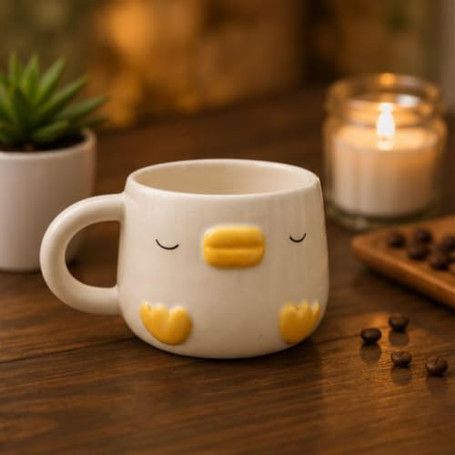Image of Craftribal Ceramic Cute Duck Mug - 250 Coffee Mug | Cute Gifts for Girls, Boys, Kids, Friends | Perfect for Tea, Milk, Hot Chocolate & Beverages | Birthday, Anniversary & Gifting Pack of 1