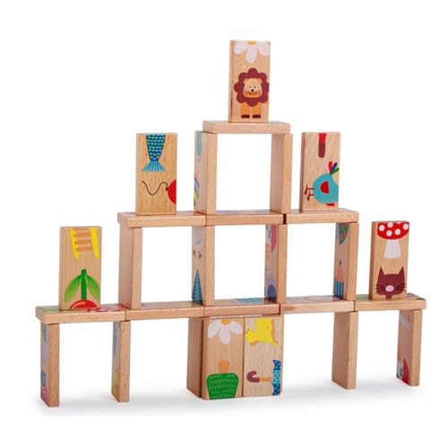 Juego de dominó animal de madera para niños miniatura 4
