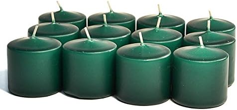 Pack of 2 Boxes Unscented Hunter Green Votives 1.5" x 1.25" for Weddings, Home & Event Decoration, Relaxation, Made in US