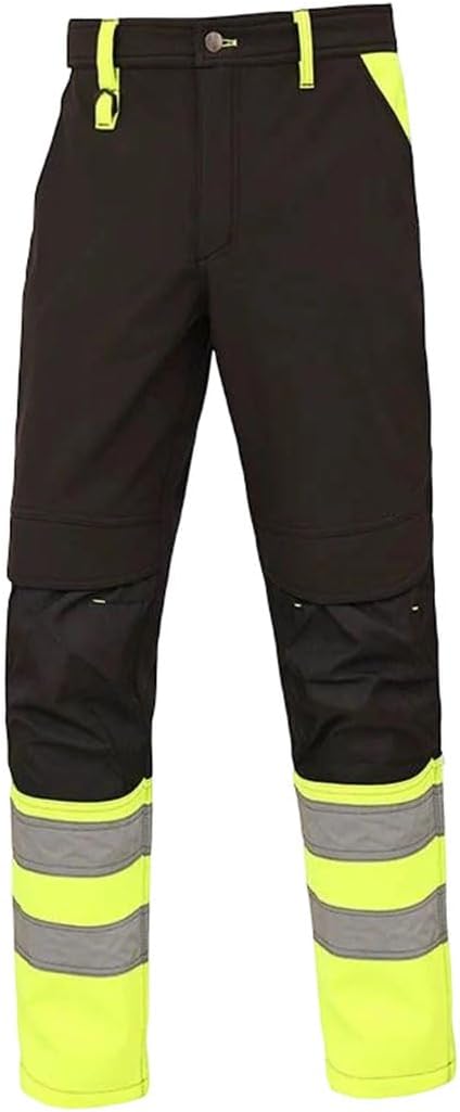 Men's Winter Hi-Vis Work Trousers - Reflective Safety Cargo Pockets High Visibility Clothing