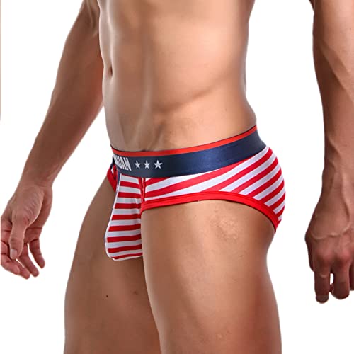 Evankin Men's Underwear,USA American Flag Sexy Boxers Briefs Soft Underwear3