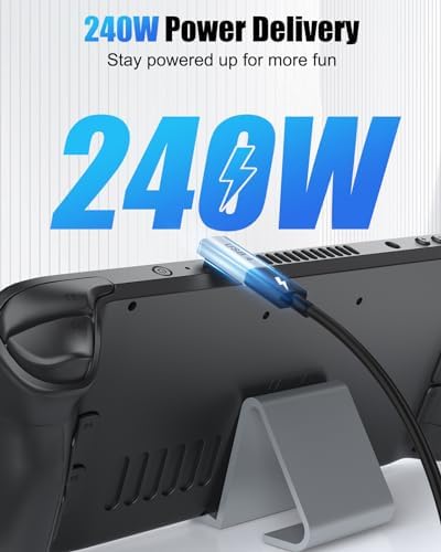 MoKo USB C 90 Degree Adapter Kit 240W, Right Angle USB C Female to USB C Male Adapter Extender Thunderbolt 4/3, 90 Degree USB-C Connector 40Gbps for Steam Deck/ROG Ally/Quest/iPad/iPhone 15 Series