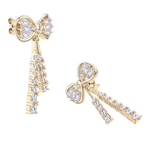 Boucles d'oreilles nœud moissanite à porter en soirée ou pour sublimer le quotidien
