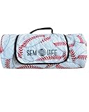 SEM LIFE Baseball Outdoor Stadium Blanket, Picnic Mat, Large 80 x 60 Inches, Reversible, Fleece Lined, Baseball Games, Tournaments, Picnics, Gifts