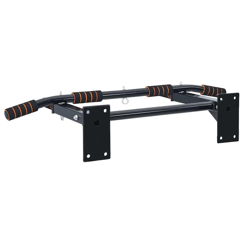Barra per Trazioni da Parete, Dip Station per Home Gym, Struttura in Acciaio, 92 x 51 x 18 cm, Portata fino a 150 kg, Nero e Rosso