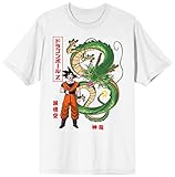 Goku and Shenron Dragon Ball Z Men's White T-Shirt-Large