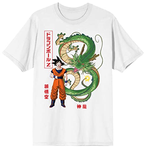 Goku and Shenron Dragon Ball Z Mens White T-Shirt-Small