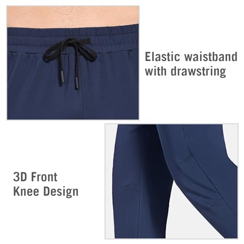 Image of baleaf Men's Fleece Lined Water Resistant Pants Winter Thermal Sweatpants with Zipper Pockets Warm Open Bottom
