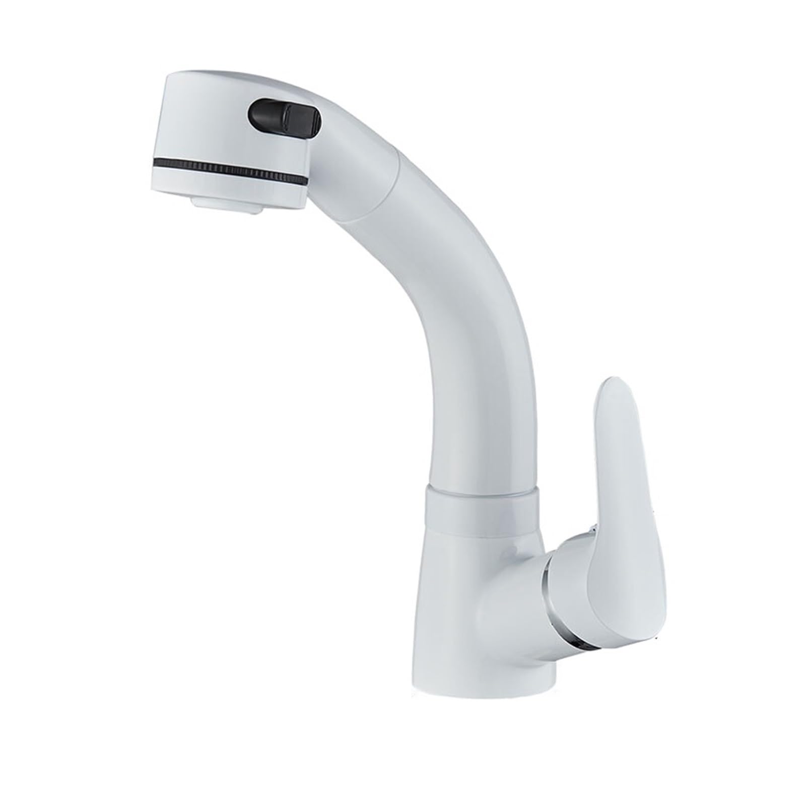 Robinets de cuisine robinet de lavabo extractible blanc avec jet orientable et bec réglable