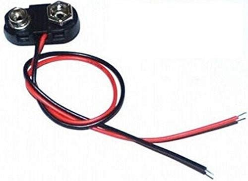 5pack 9v Battery Clips with Bare Leads by Maker Supply