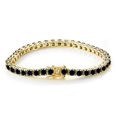 Bracelet tennis diamant noir en argent 925 : éclat VVS1 et pureté D pour femme