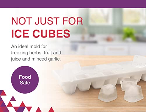 Arrow Home Products Plastic Ice Cube Trays (3 Pack) with Ice Bin - 14 Classic-Size Cubes Per Tray - Easy-Release Design, Stackable, Dishwasher Safe - Made in the USA, BPA Free - White - Thumbnail 7