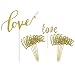 Gold Love Cake Topper Mini Love Cupcake Toppers Picks for Wedding Bridal Shower Engagement Decorations Supplies by GOCROWN