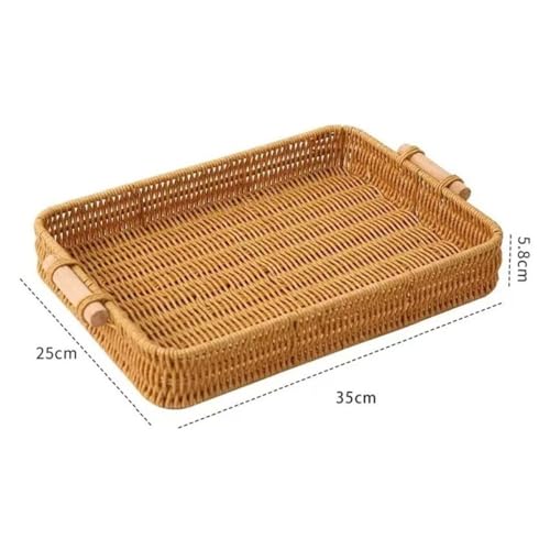 Bandeja de ratán tejida a mano de diseño rústico premium para centros de mesa 3