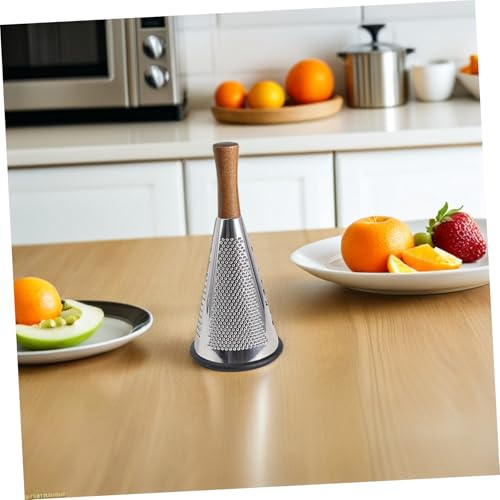 Rallador multifuncional de acero inoxidable con mango de madera miniatura 5