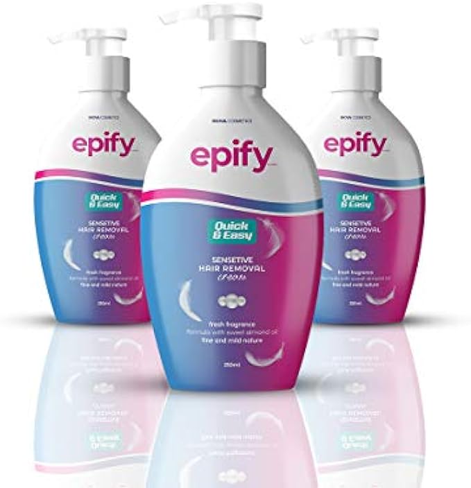 Epify Intimate Hair Removal Cream for Men and Women - Sensitive Skin, Pubic & Bikini Areas (Pack of 3)