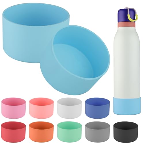 Generic 2pcs Silicone Boot for Owala FreeSip Twist Water Bottle, 24oz, Anti-Slip Protective Sleeve, Anti-Slip Bottom Protective (Sky Blue)