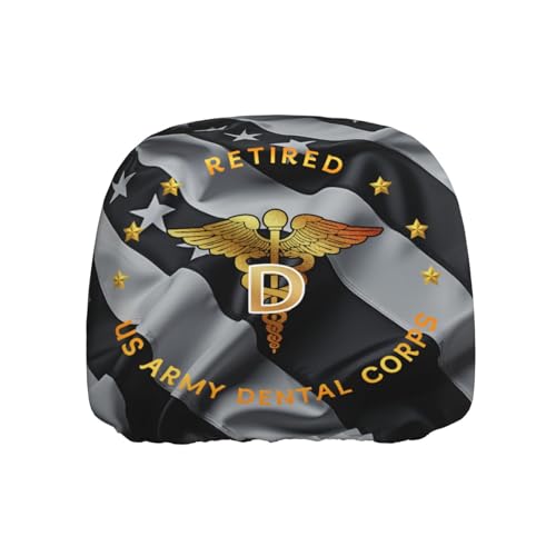 NFDWL US Dental Corps Retired Trucks Cover Solid Black Polyester Universal Headrest Covers Durable Stylish All Vehicles