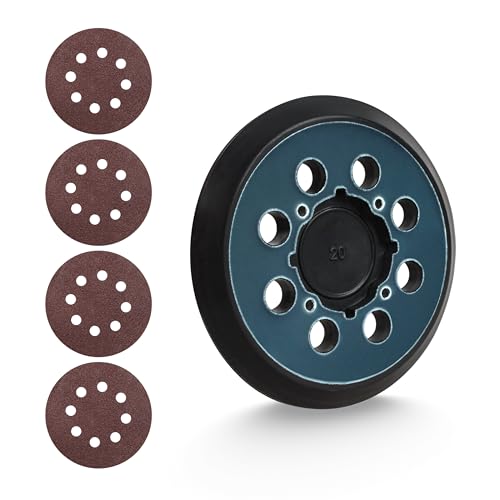 Sander Pad for Dewalt, Sander Pad Replacement for DeWalt DWE6421 6421K DWE6423 6423K DCW210B 1 Pack 5″ Hole Hook and Loop Orbital 4 pcs 8 Hole Sanding Discs Sandpaper
