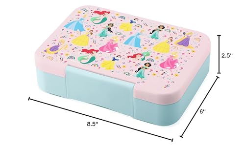 Image of Simple Modern Disney Bento Lunch Box for Kids | BPA Free, Leakproof, Dishwasher Safe | Lunch Container for Girls, Toddlers | Porter Collection | 5 Compartments | Princess Rainbows
