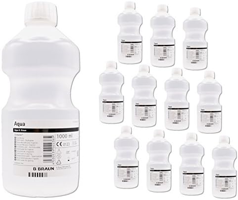 Lot de 12 bouteilles d'eau stérile, en polypropylène, avec poigné...