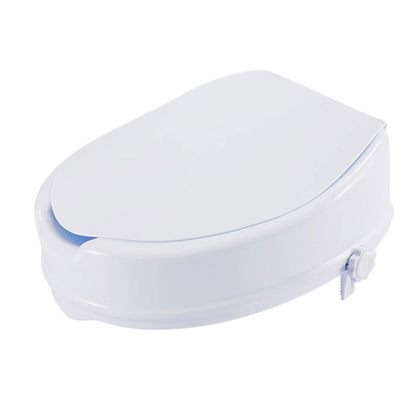 Rialzo per WC con coperchio, 10 cm, sedile WC rialzato, comodo per anziani, carico 200 kg, bianco
