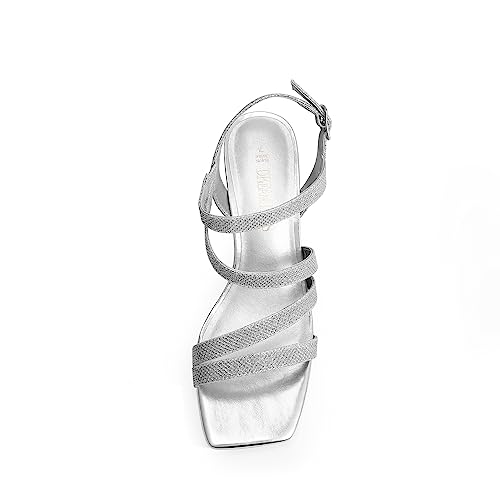 DREAM PAIRS Women's Strappy Chunky Heels Low Block Square Open Toe Sandals Dress Party Shoes3