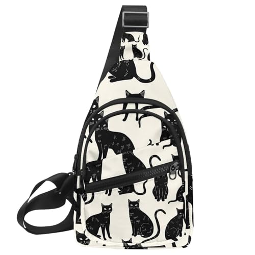 Mochila cruzada de gatos negros para entrenamiento senderismo y running multicolor