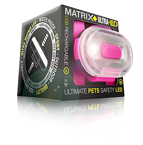 Max & Molly Matrix Ultra LED, Hundelicht für Geschirr, Leine & Halsband, Rose, Wasserfest, USB Wiederaufladbar, Hundelampe LED, Hunde Leuchtanhänger für mehr Sicherheit bei Nacht