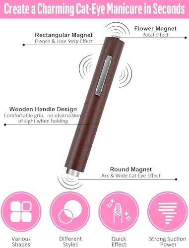 TOROKOM 54PCS Cat-Eye-Nagelmagnet-Set, 3-in-1-Magnet-Nagelkunstwerkzeuge für Gel-Nagellack, starke Magnetstäbe für Cat-Eye-Effekte, Galaxy-Designs, DIY- und professionelles Nagelkunstzubehör