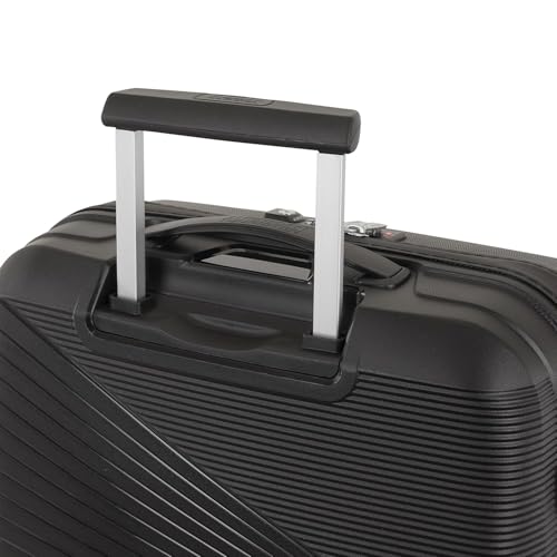 Image of American Tourister 77 CM Hard Shell 8 Spinner Wheel,Expander & Recessed TSA Lock Check-in Trolley Bag for Travel|Large PP Suitcase with Double Zipper,Flexi Packing Straps for Unisex (Black, 24)