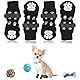 4 Stücke Indoor Anti-Rutsch Socken für Hunde, Anti Rutsch Pfotenschutz Hundesocken Outdoor Indoor Anti-Rutsch Socken für Kleiner Hund Weicher Verstellbarer Pfotenschutz mit Klettverschluss Schwarz (S)
